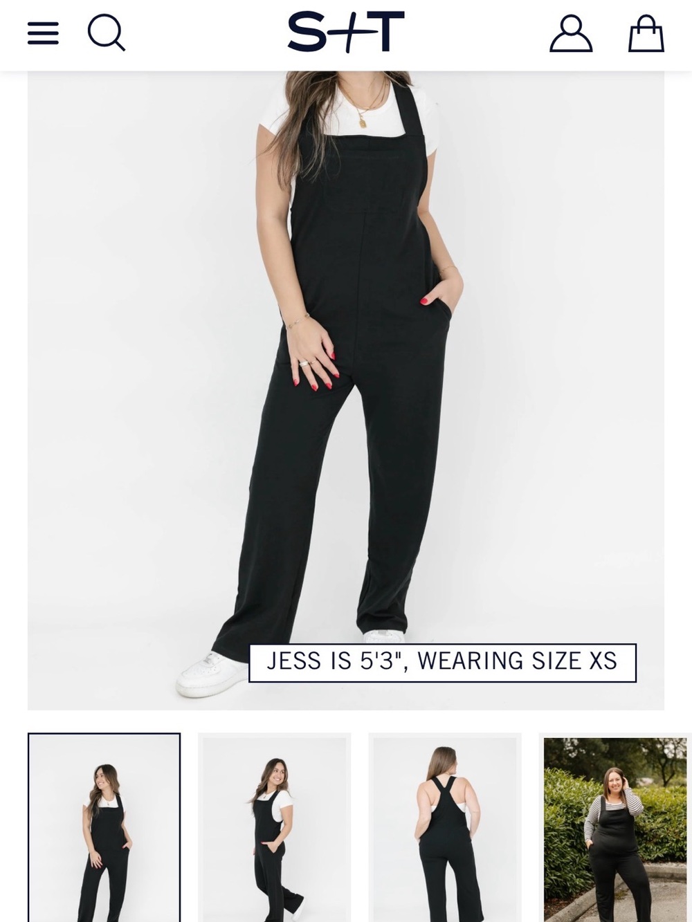 Smash & Tess Romperalls - Black Wide-Leg Overall Jumpsuit with Pockets - size L